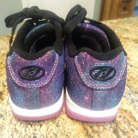 Heelys Girls Split Purple Aqua Skate Shoes Glitter Roller Shoes Size Youth 4 - Picture 9 of 12